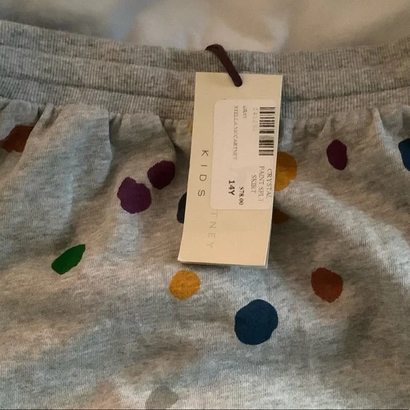 Stella McCartney Kids Crystal Paint Splatter Skirt Girls Size 14 - Picture 7 of 11